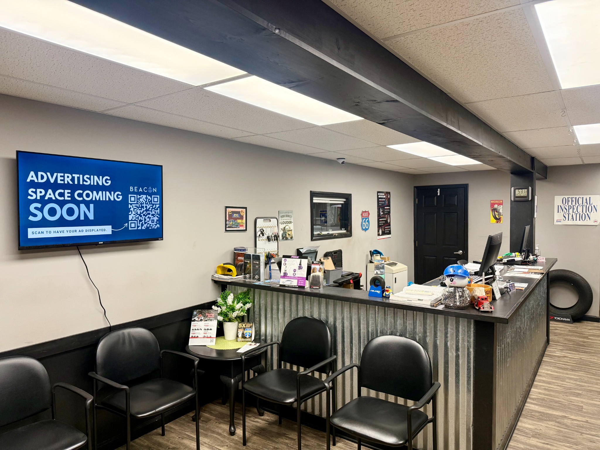 Beacon display at Baker's City Tire